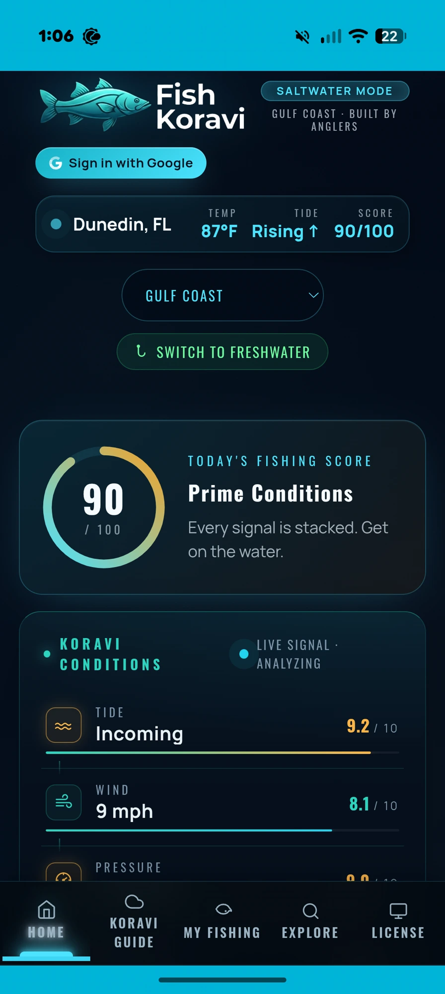 Fish Koravi App on Google Pixel 10 Pro